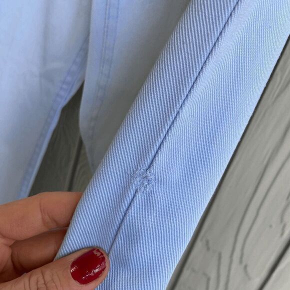 70's Levi's High Waisted Lt Blue Flared Black Tab Trouser Pants UNISEX - 32" wai - Picture 8 of 14